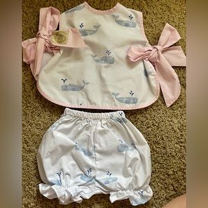 Beaufort Bonnet Whale Side tie set 0/6M